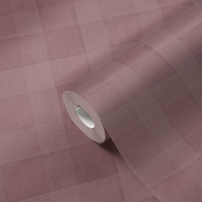 Bistro Plaid - Checkered Wallpaper - Purple