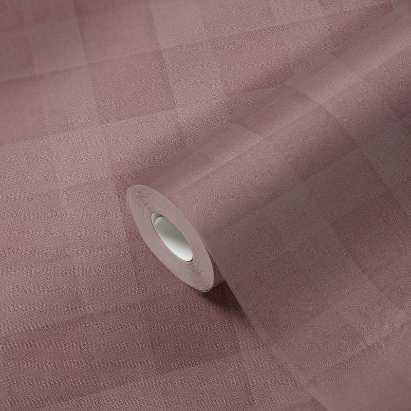 Bistro Plaid - Checkered Wallpaper - Purple