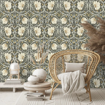 Pimpernel Wallpaper - Ink/Sage