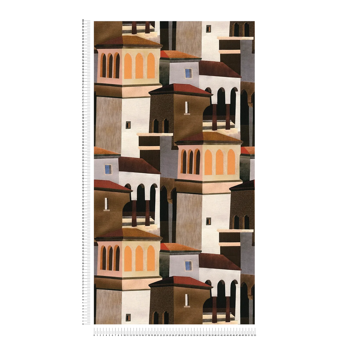 Piazza Architectural Vinyl Wallpaper – Terracotta