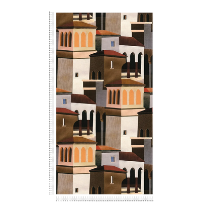 Piazza Architectural Vinyl Wallpaper – Terracotta