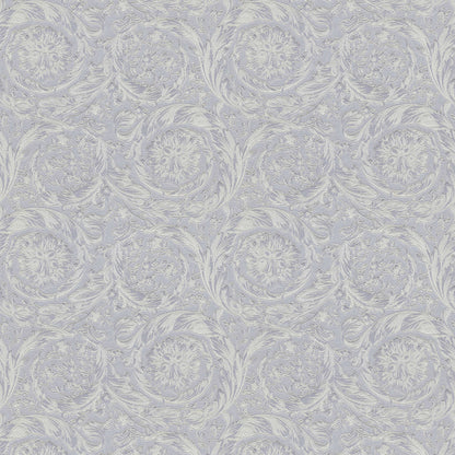 Versace Floral Garland Wallpaper - Silver/Grey