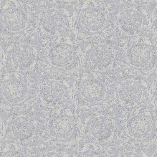 Versace Floral Garland Wallpaper - Silver/Grey
