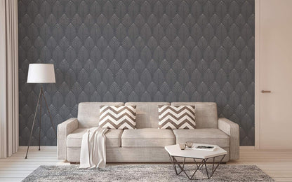 Pop Style Art Deco - Metallic Wallpaper - Grey - 48 Rolls due July 2026