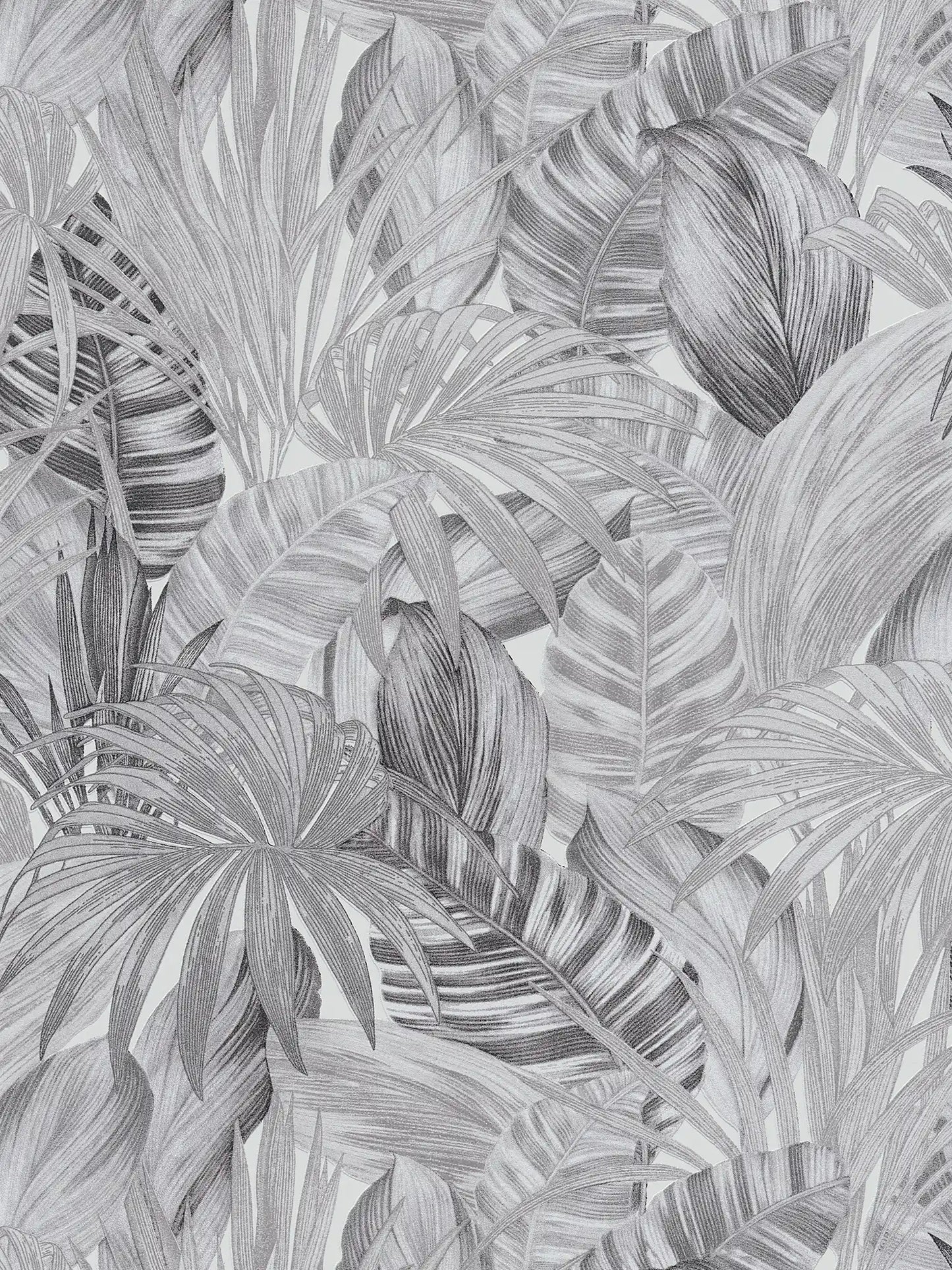 Jungle Sketch Wallpaper - Grey