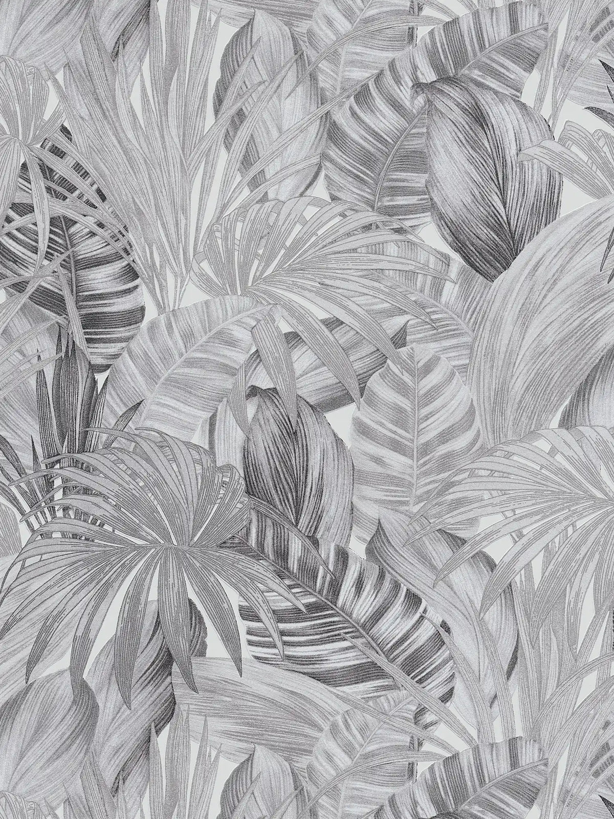 Sample - Jungle Sketch Wallpaper - Grey