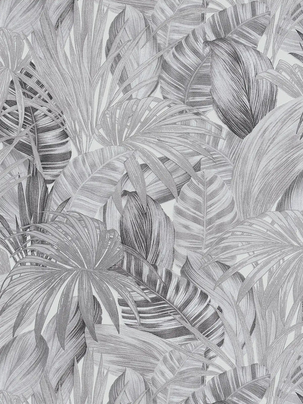 Sample - Jungle Sketch Wallpaper - Grey