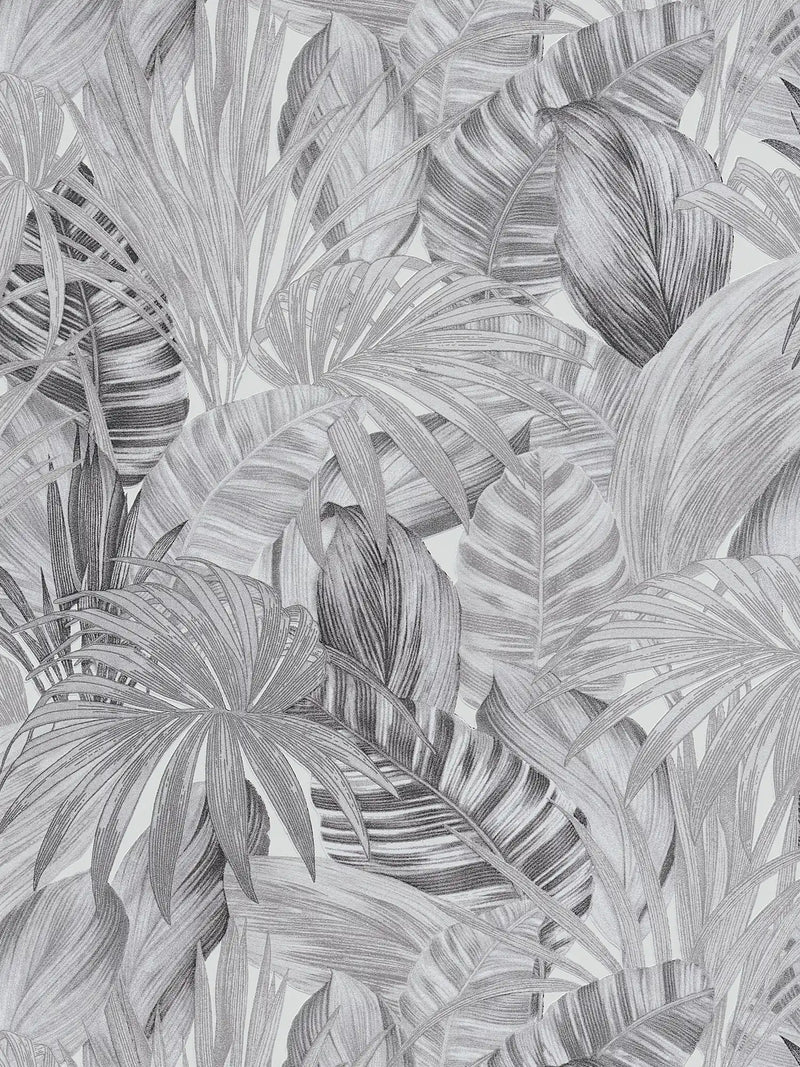 Sample - Jungle Sketch Wallpaper - Grey