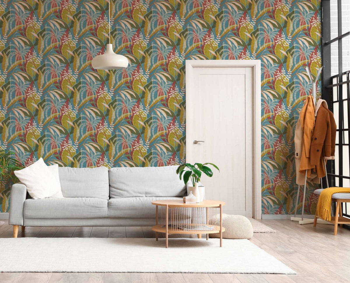 Fronda Tropical Leaf Vinyl Wallpaper – Multi