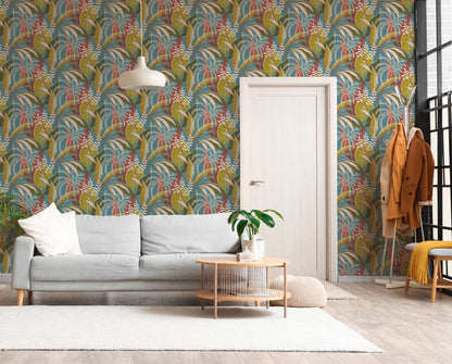 Fronda Tropical Leaf Vinyl Wallpaper – Multi