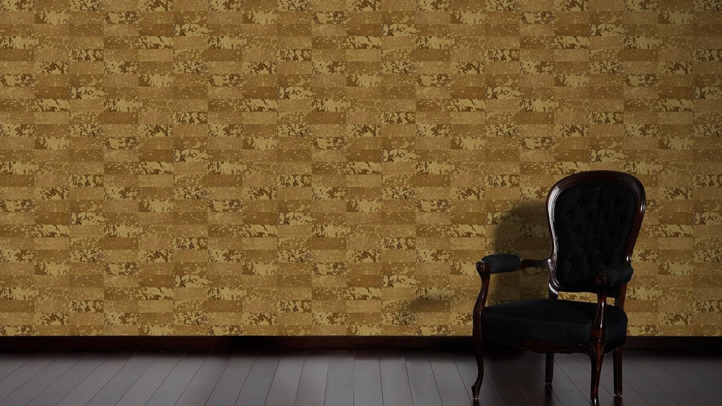 Saffiano Wallpaper - Gold Metallic