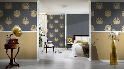 Nobile Architects Textured Heavy Weight WIDE Vinyl Wallpaper - Denim Grey