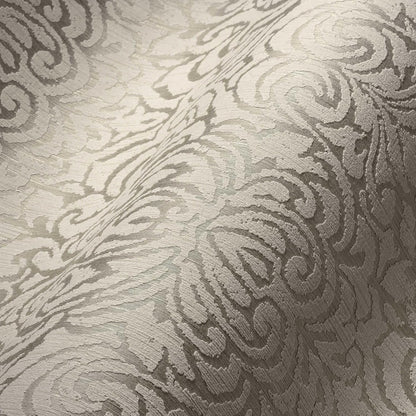 Ornaments Baroque Textiled Wallpaper - Beige/Brown