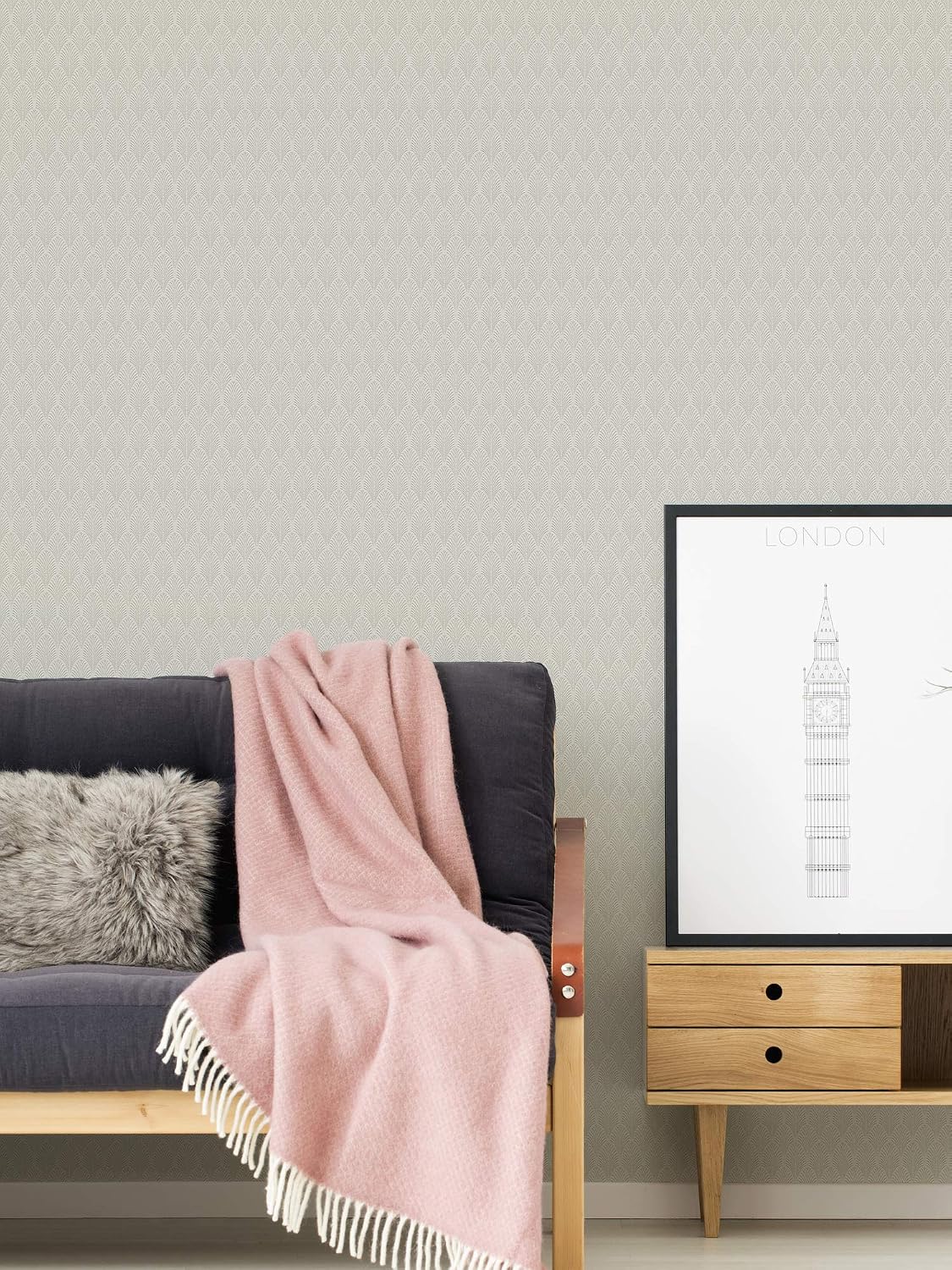 Pop Style Art Deco White Wallpaper - 12 Rolls Due in September