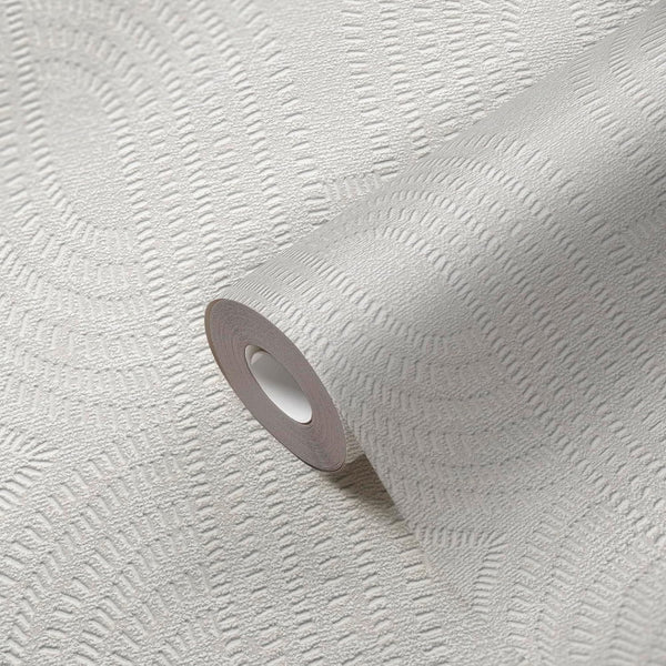 Sample - French Affair Wallpaper - White Metallic