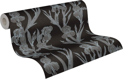 Iris - Floral Daniel Hechter Wallpaper - Black