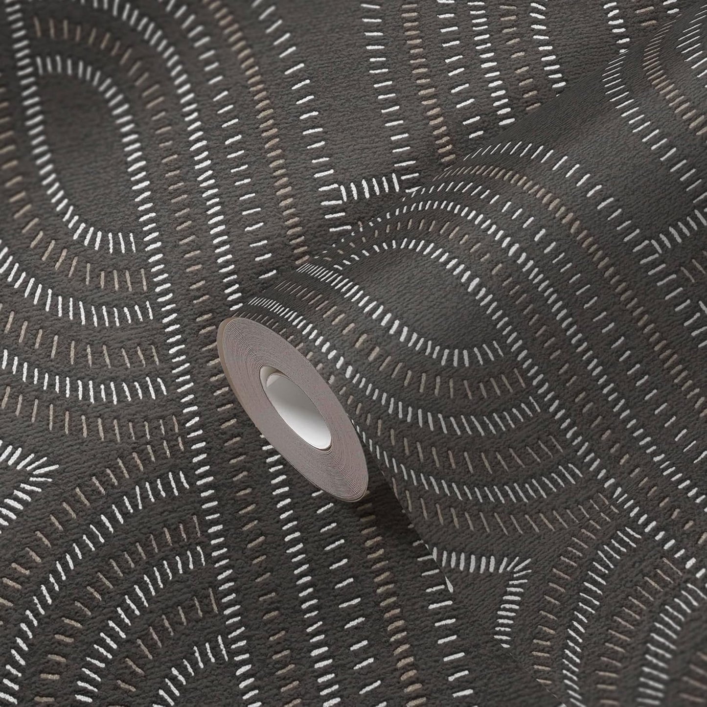 French Affair Wallpaper - Black Metallic