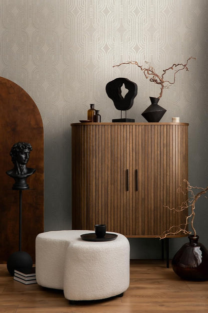 French Affair Wallpaper - Beige Metallic