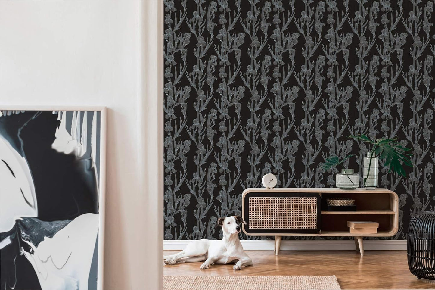Iris - Floral Daniel Hechter Wallpaper - Black