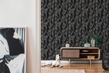 Iris - Floral Daniel Hechter Wallpaper - Black