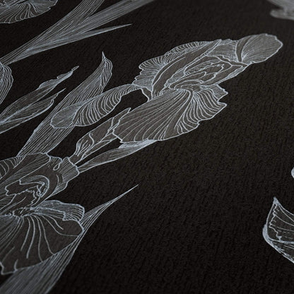 Iris - Floral Daniel Hechter Wallpaper - Black