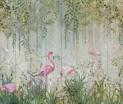 Flamingos Garden Customisable Mural {per m2}