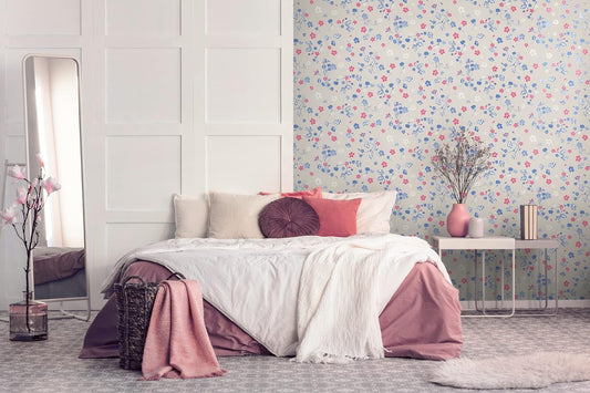 Paradise Blooms Wallpaper - House of Turnowsky - Beige/Blue