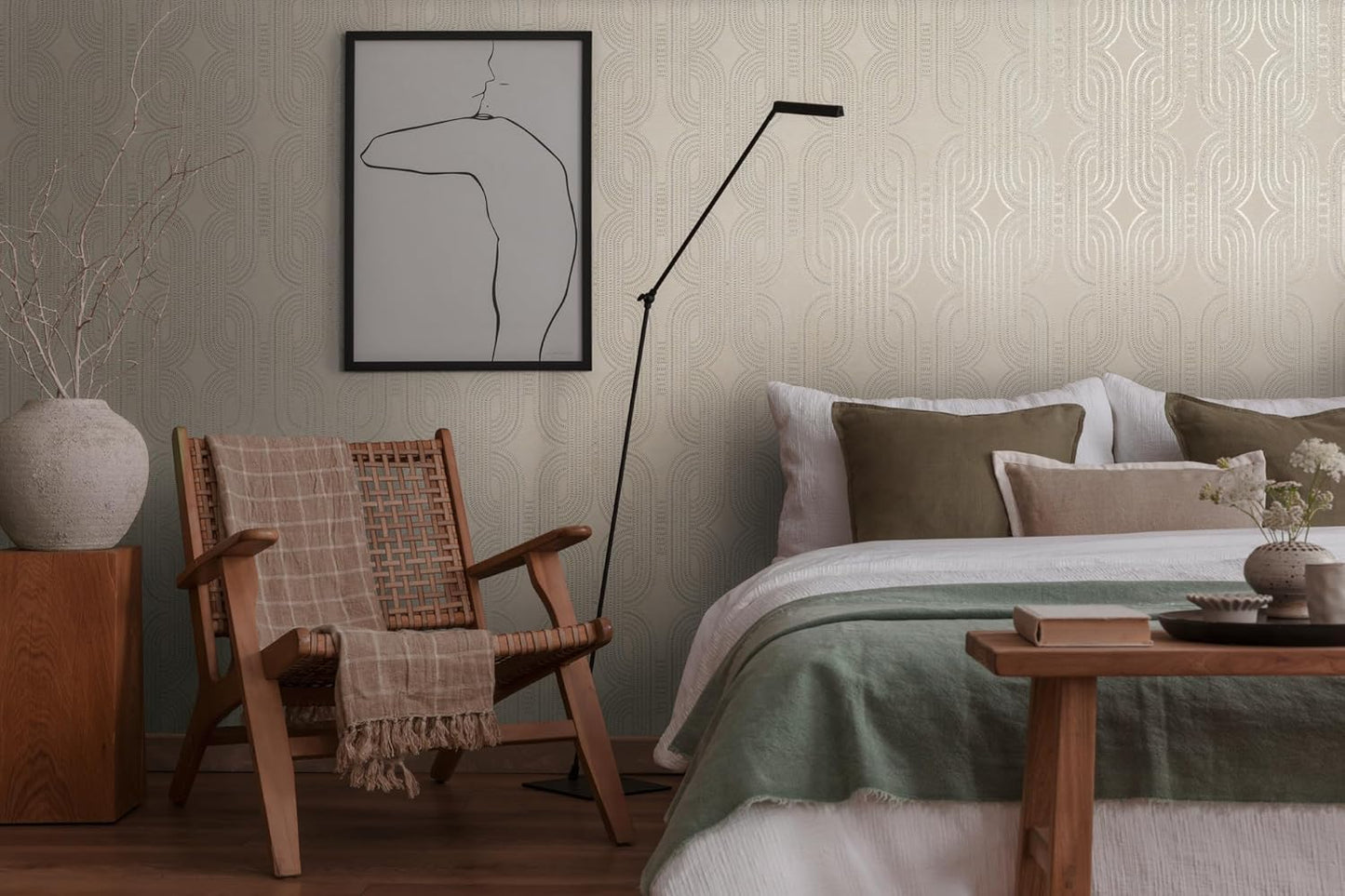 French Affair Wallpaper - Beige Metallic