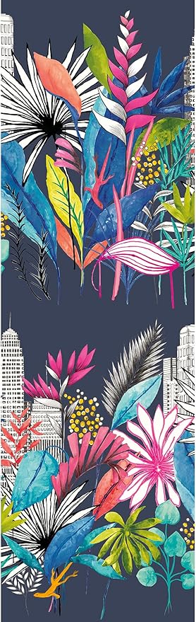 Urban Tropic Wallpaper - Indigo Midnight