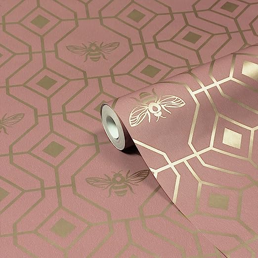 Art Deco Bee Wallpaper - 3 Colours