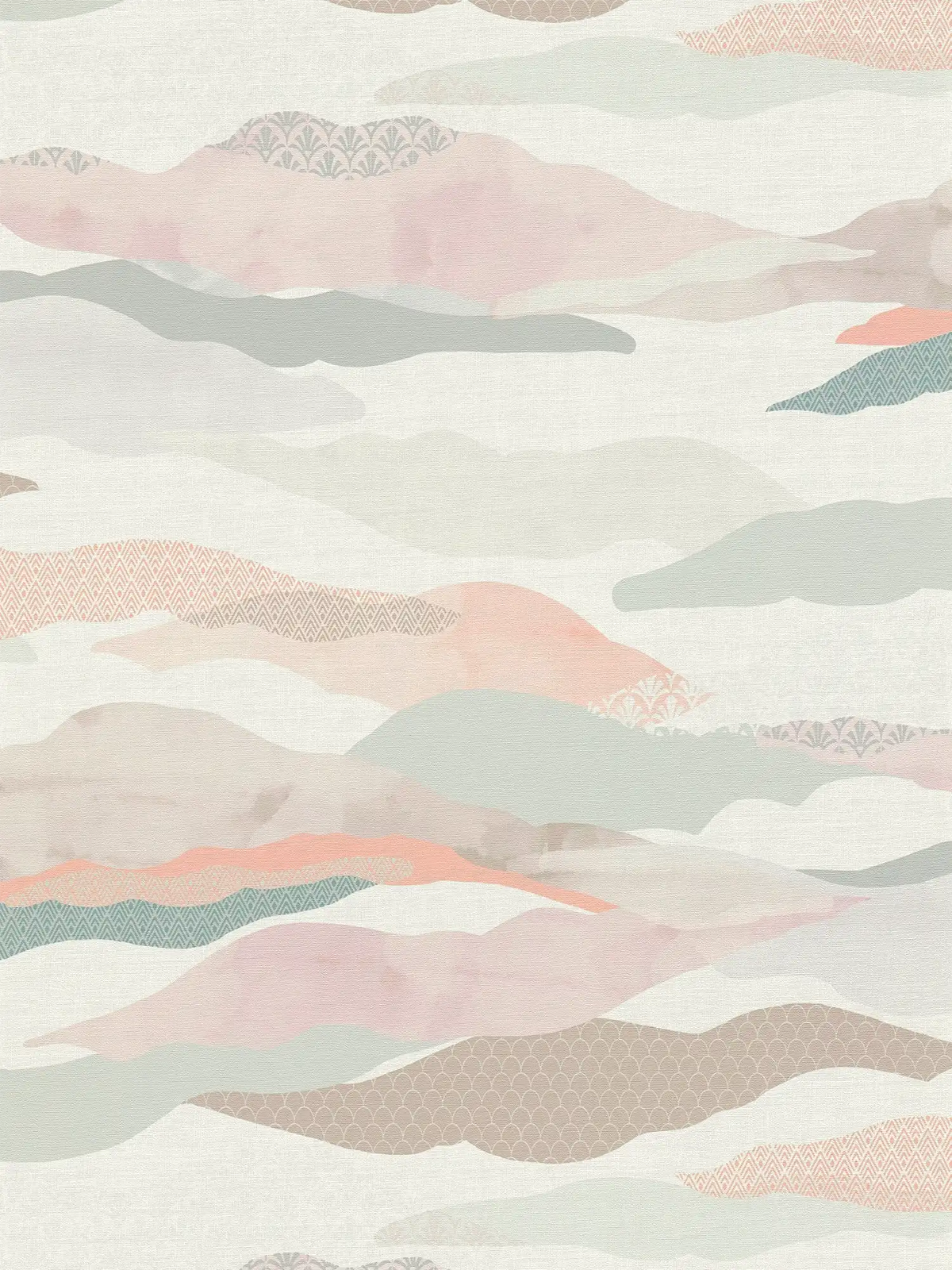 Sample - Graphic Wave and Palm - Pink/Blue/White