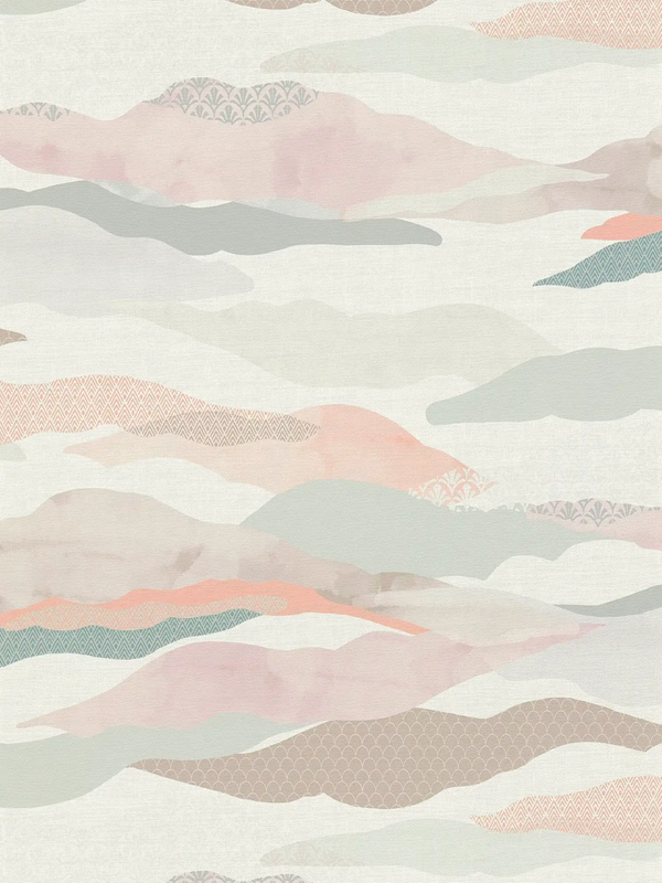 Sample - Graphic Wave and Palm - Pink/Blue/White