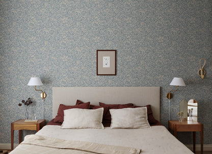 Linnea Garden Wallpaper - Misty Blue