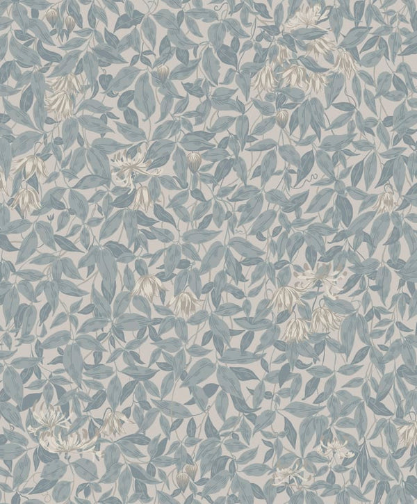 Sample - Linnea Garden Wallpaper - Misty Blue