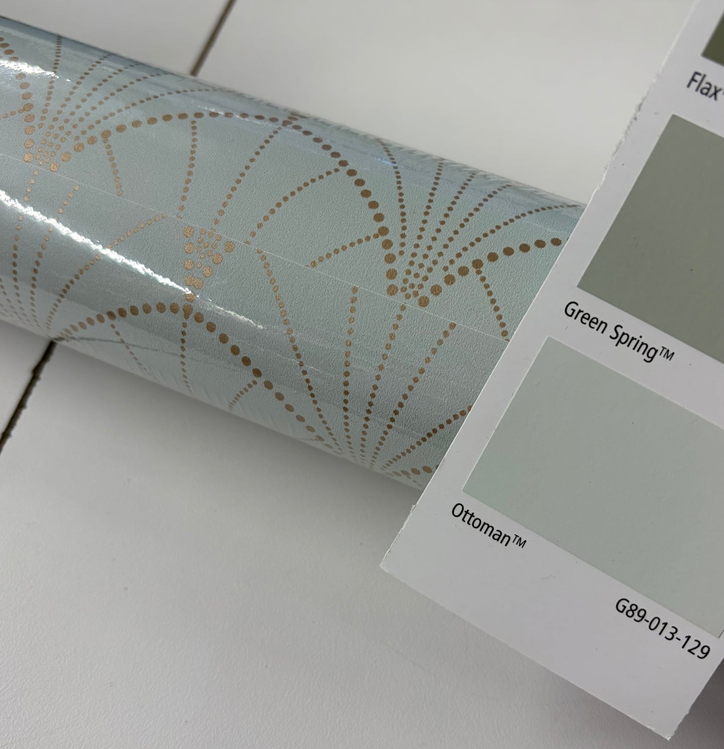 Stardust Art Deco Wallpaper -  Green Gold - Discontinuing
