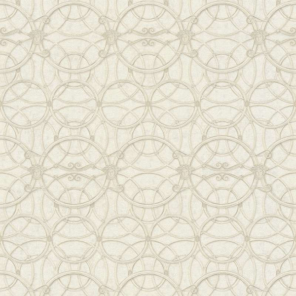 Sample - Versace Chain Wallpaper - Creme/Gold/White