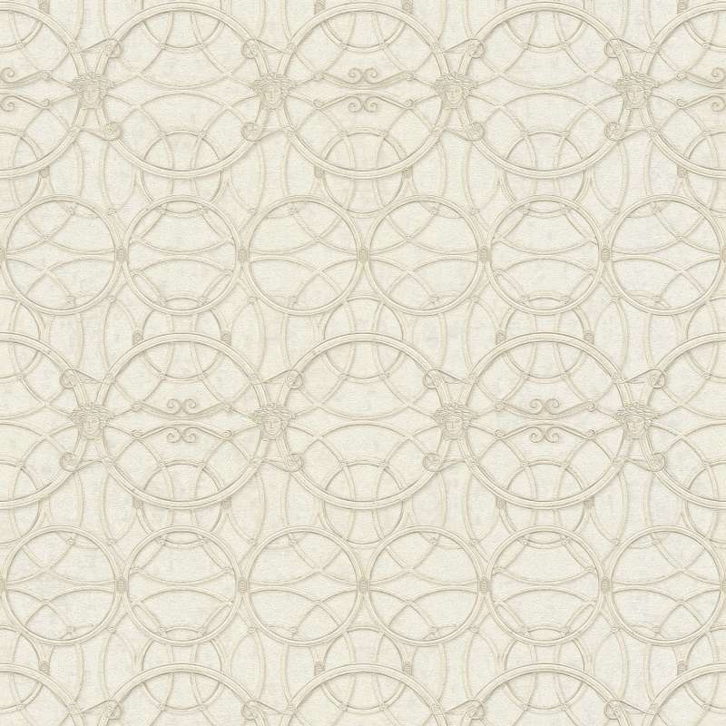 Sample - Versace Chain Wallpaper - Creme/Gold/White