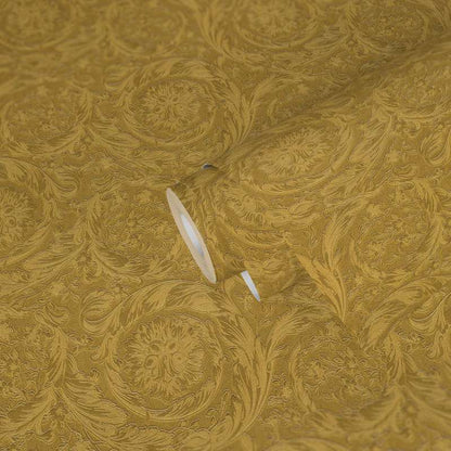 Versace Floral Garland Wallpaper - Gold/Yellow