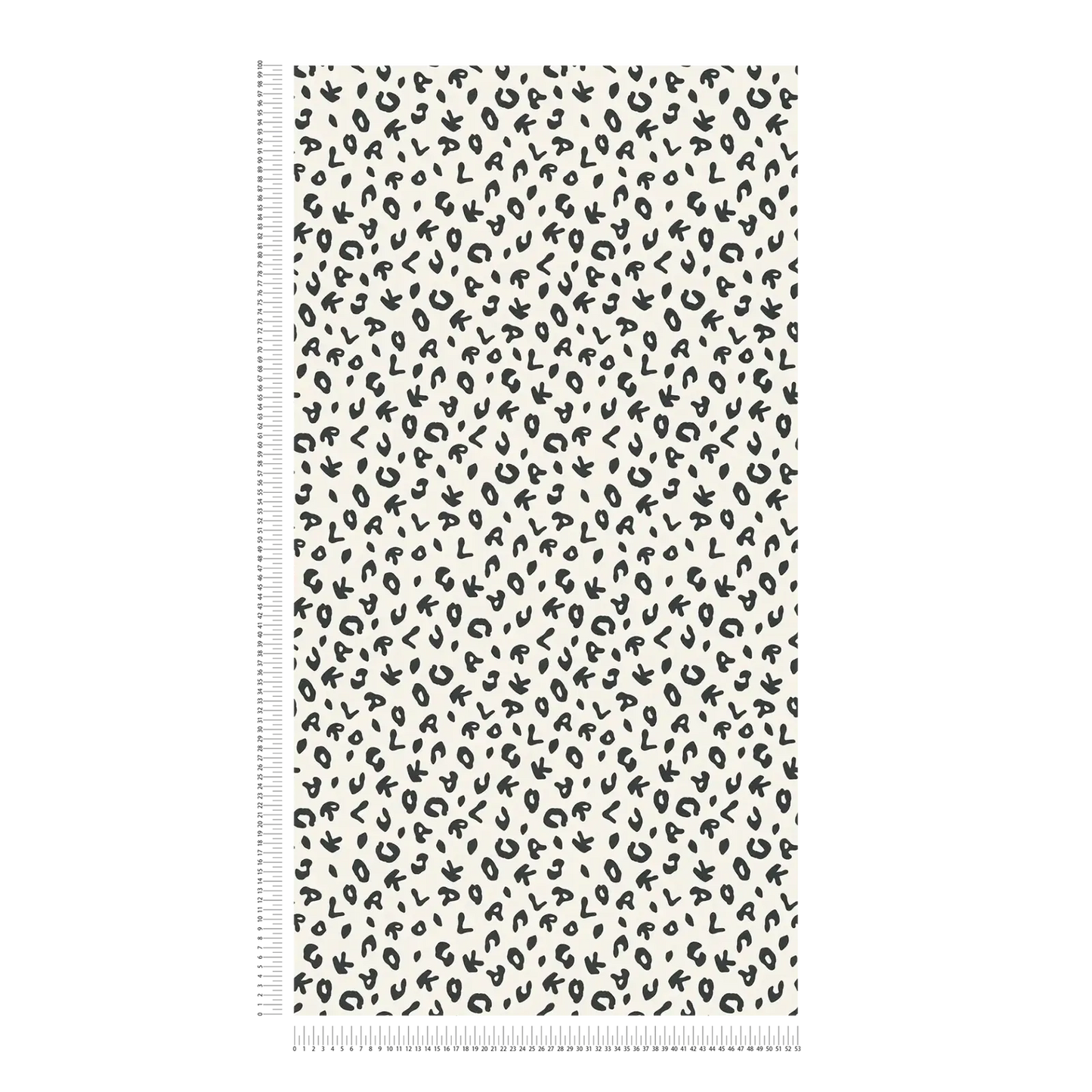 Leopard Alphabet Wallpaper - Black White - Discontinuing