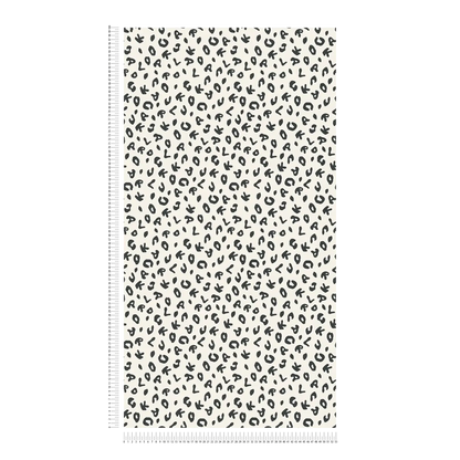 Leopard Alphabet Wallpaper - Black White - Discontinuing