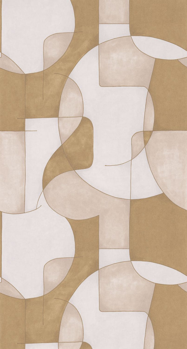 Sample - Op'art Geometric Wallpaper - Beige