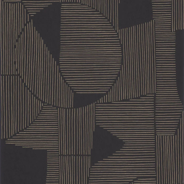 Sample - Graphique Casadeco  Wallpaper - Black and Gold