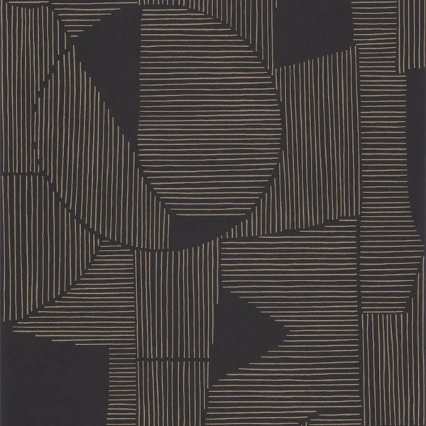 Sample - Graphique Casadeco  Wallpaper - Black and Gold