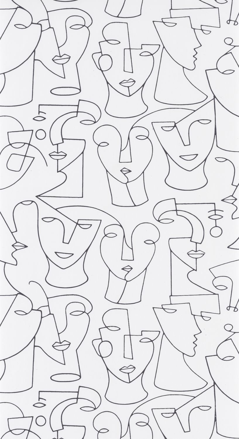 Portrait Lines Wallpaper - Noir