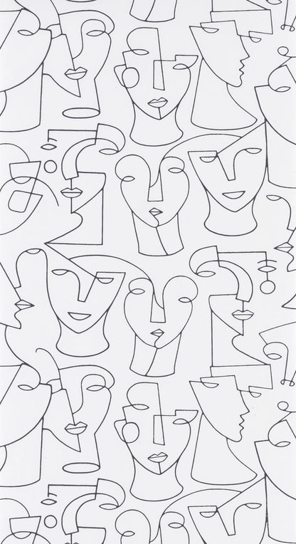 Portrait Lines Wallpaper - Noir