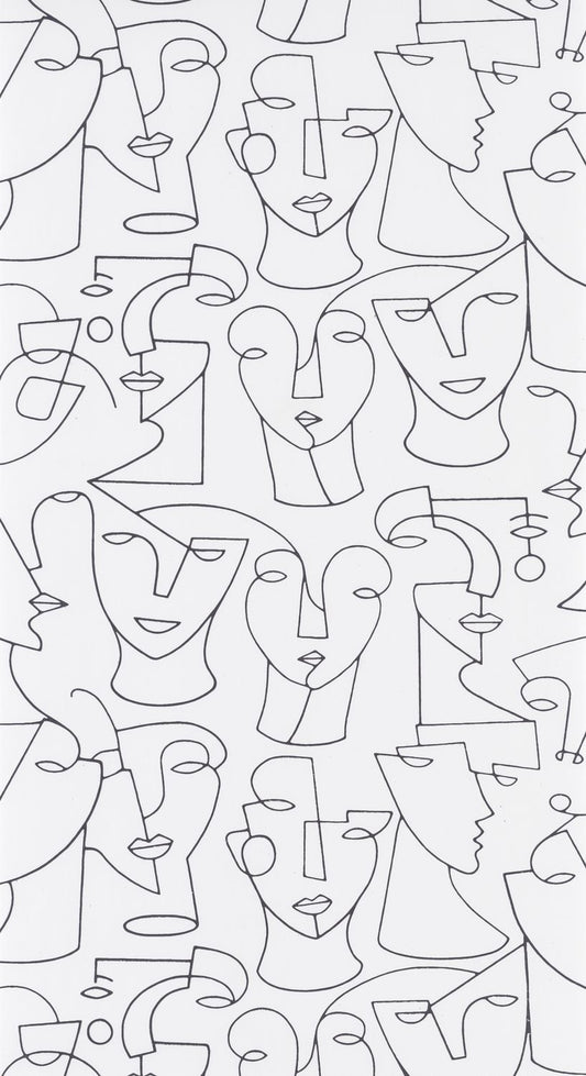 Portrait Lines Wallpaper - Noir