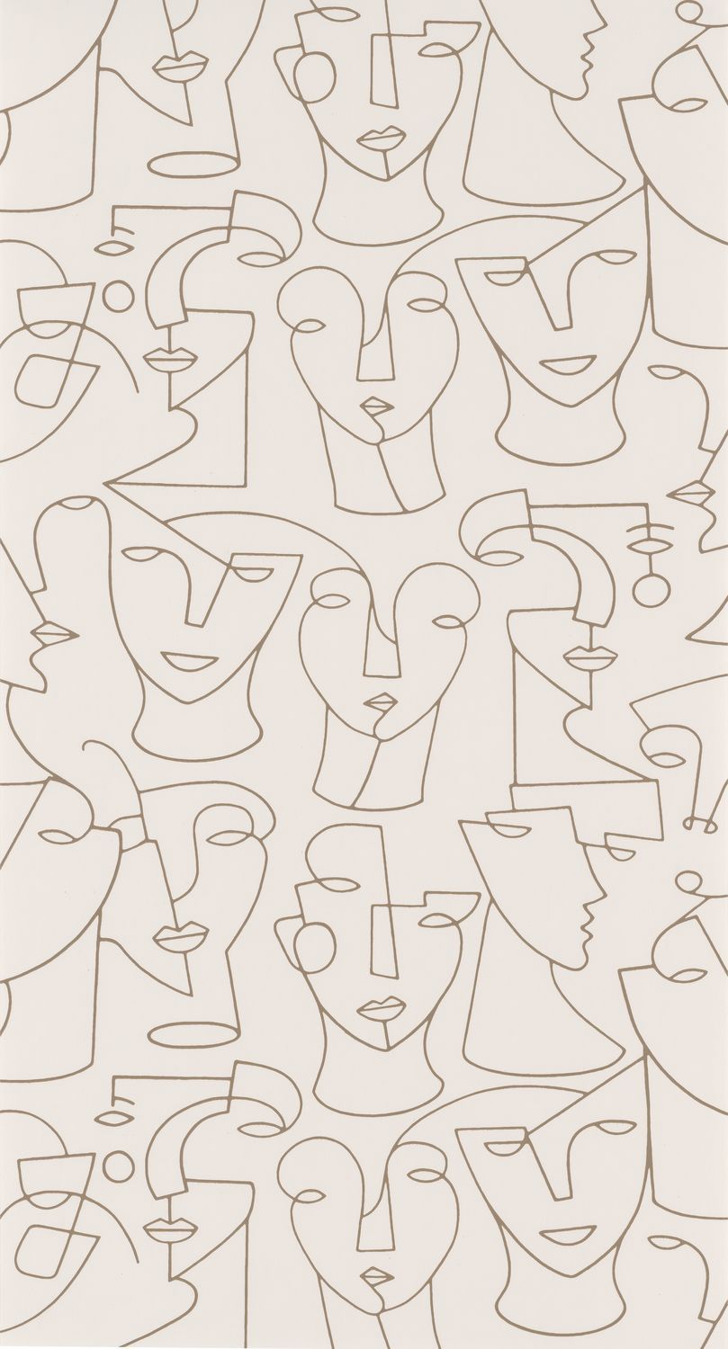 Portrait Lines Wallpaper - Beige