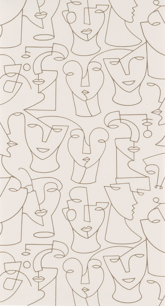 Portrait Lines Wallpaper - Beige