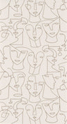 Portrait Lines Wallpaper - Beige