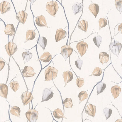 Lanternes Ginkgo Wallpaper - Beige on White